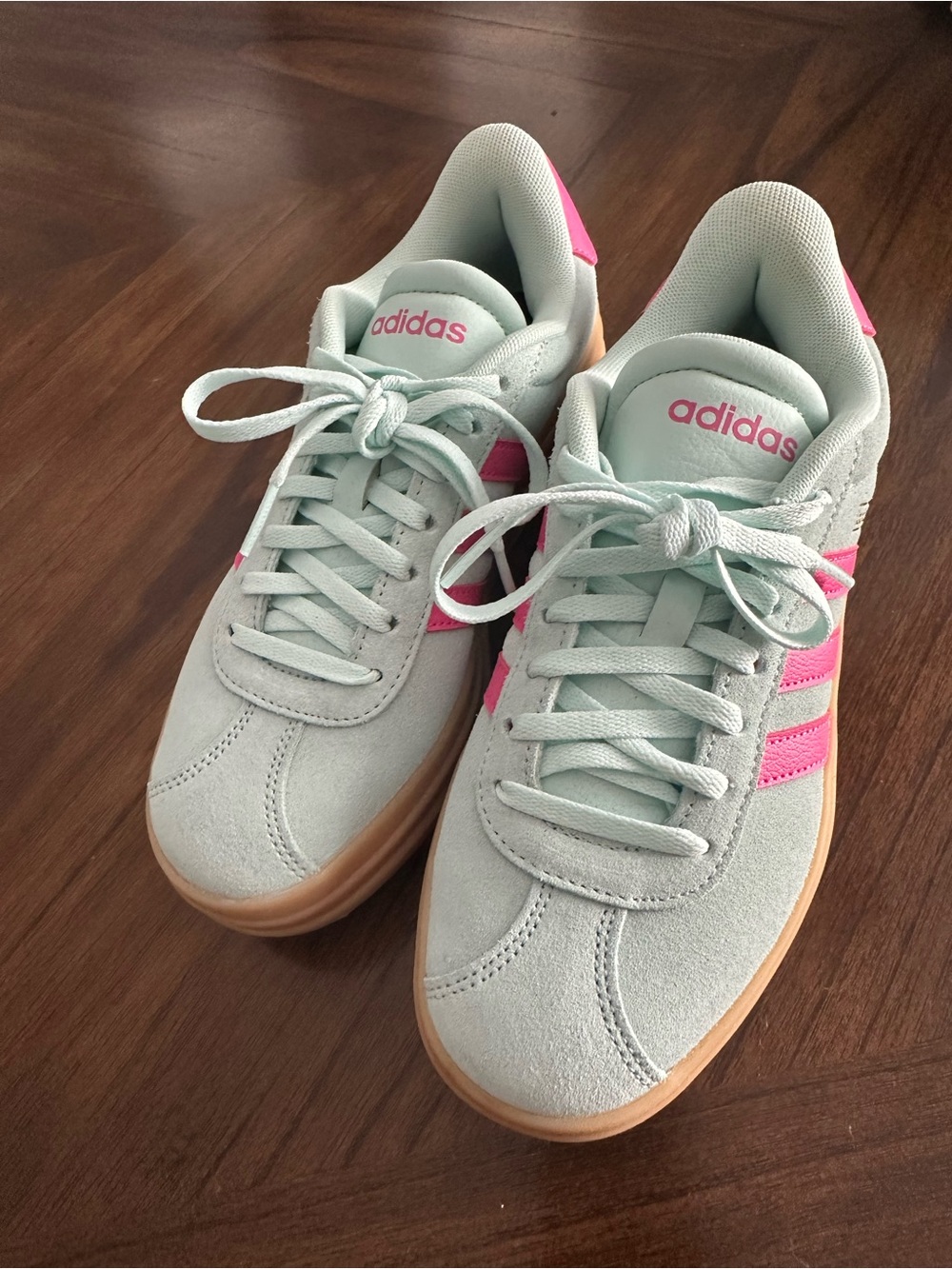 adidas Women's Mint Green & Pink Low-Top Sneakers